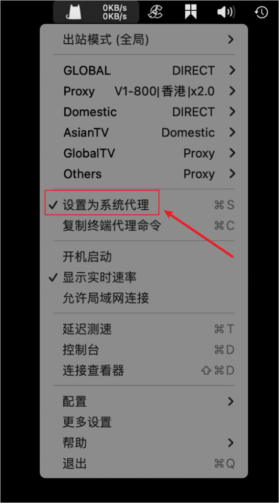 ClashX Pro 设置系统代理